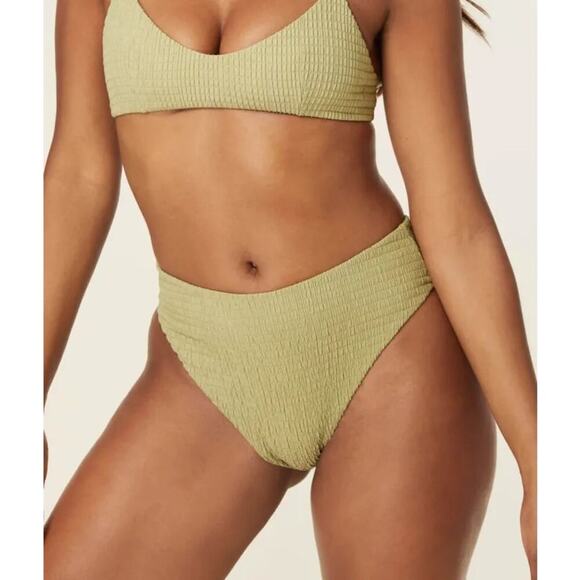 Andie Swim The 90's High Waisted Bikini Bottoms in Sage Green XL New with tags! - Picture 1 of 5